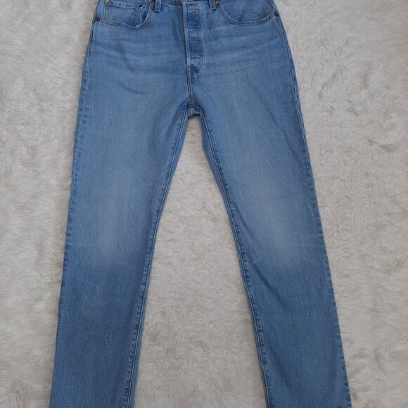 Levi's 501 Man's Blue Straight Legs Fly Buttons Denim Jeans W30/L30 - Picture 4 of 12